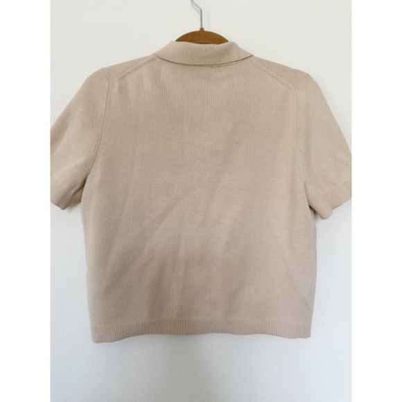 NWT J.Crew Short-sleeve pocket cardigan Sweater Toasted Cream S - Picture 3 of 7